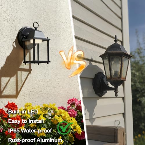 Outdoor Wall Light Fixture (3000K Black / 1-pack)