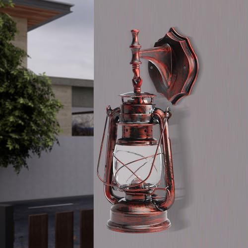 Rustic Wall Sconce Lantern Light (Red Bronze / 1pc)