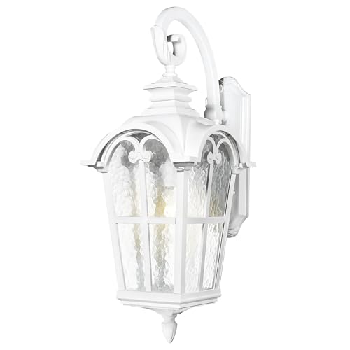 1 Light 28.7" Wall Sconce with Water Grain Glass (White - Water Glass / 28.7 Inch - No Function)