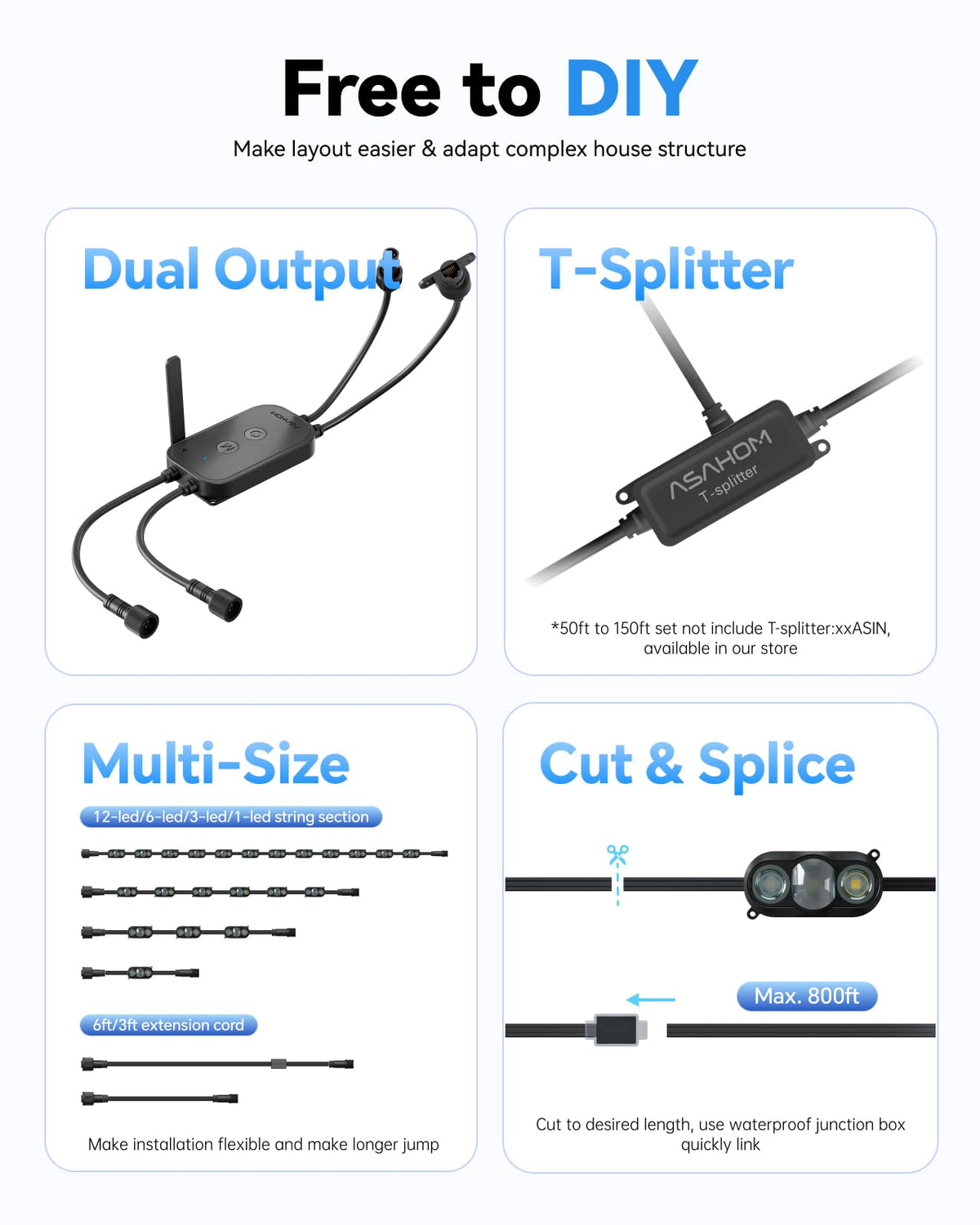 Permanent Outdoor Lights CrestPillar (Black / 100FT)