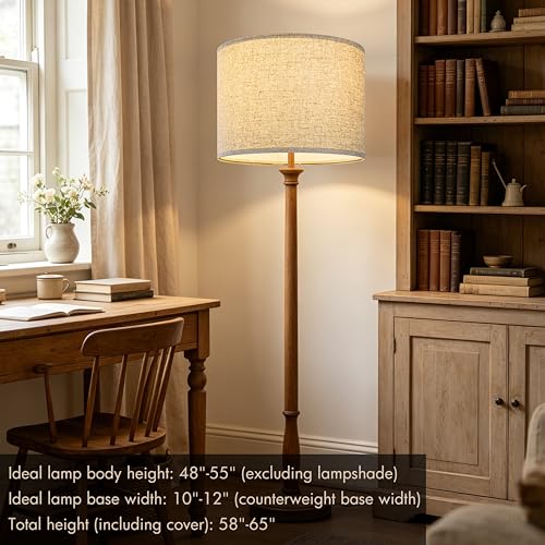 Oatmeal Linen Drum Lamp Shade Set of 2 (Oatmeal / 16"×12")