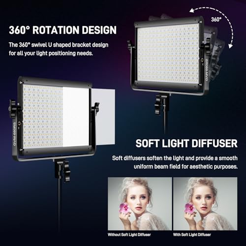 GVM RGB LED Video Light with Lighting Kits