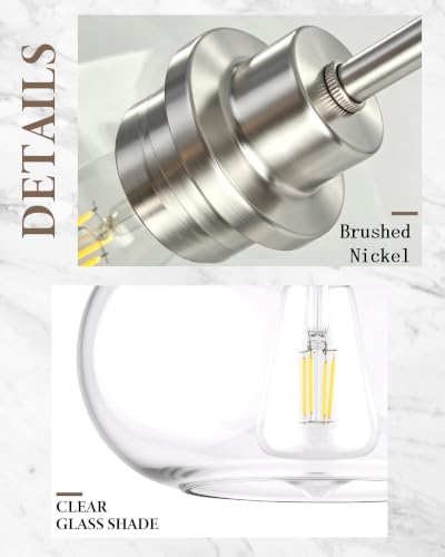 10 Inch Brushed Nickel Island Pendant Light for Kitchen (Brushed Nickel)