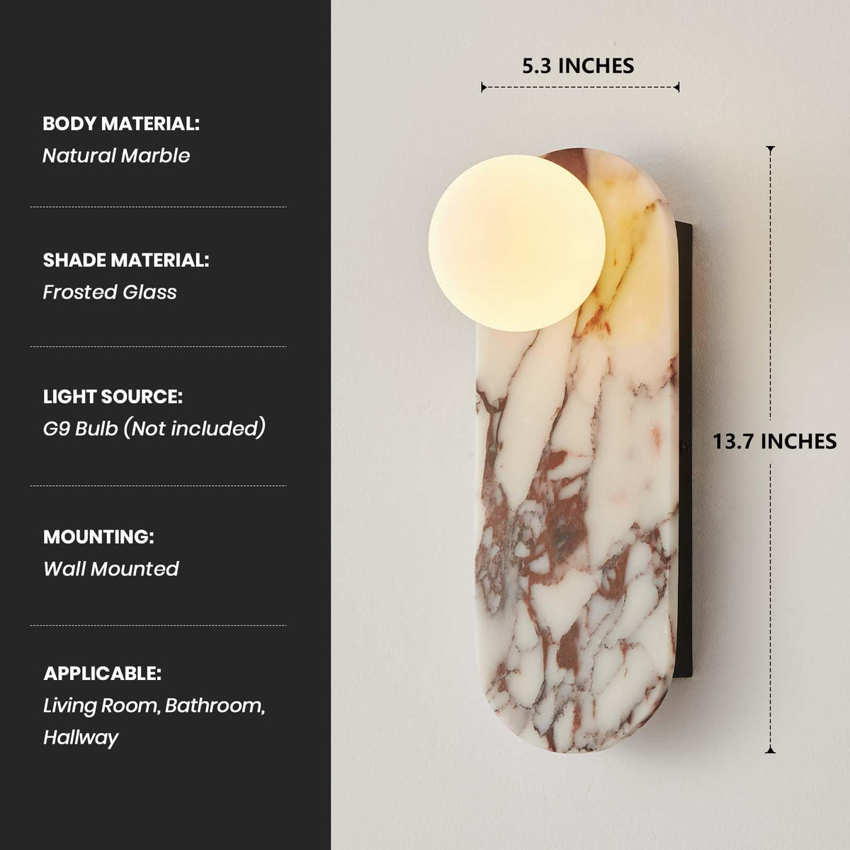 Natural Alabaster Wall Sconce (Natural White / 1 Pack)