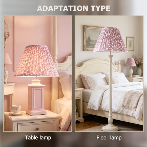 Lamp Shades Pink Polyester Set of 2 6.5"×13"×10.5" Bell Shade (Pink-2 Pack / 6.5*13*10.5in)