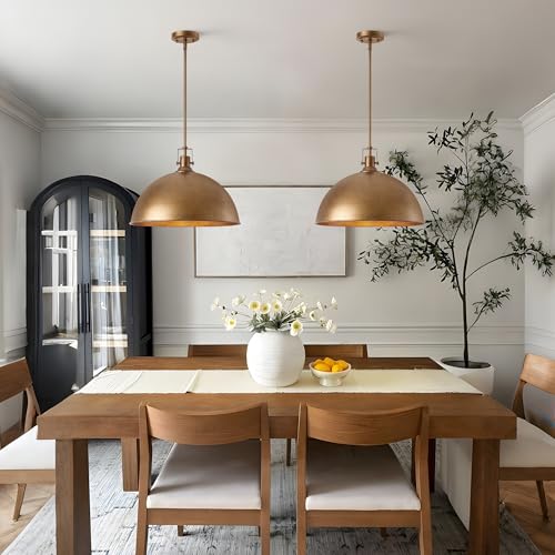 17.7 Inch Large Dome Pendant Light (Antique Brown / 17.7 Inch)