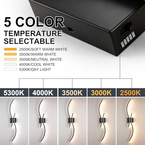 39in Bathroom Vanity Light Fixture (Black / 39inch)