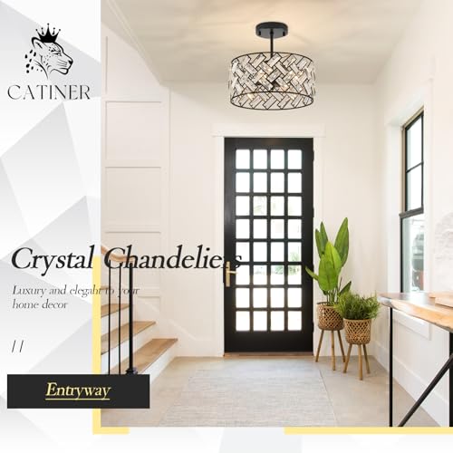 12" Black Crystal Chandelier (Small Black)