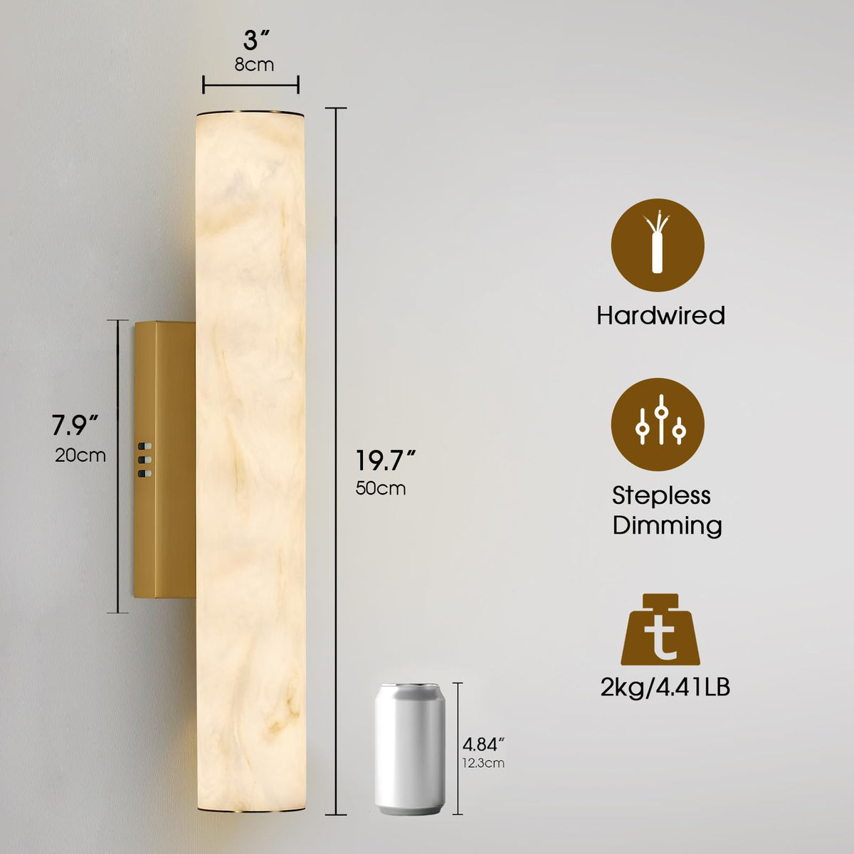 Artisan Alabaster Wall Sconces Set of 2 (Gold-20in-2Pcs)