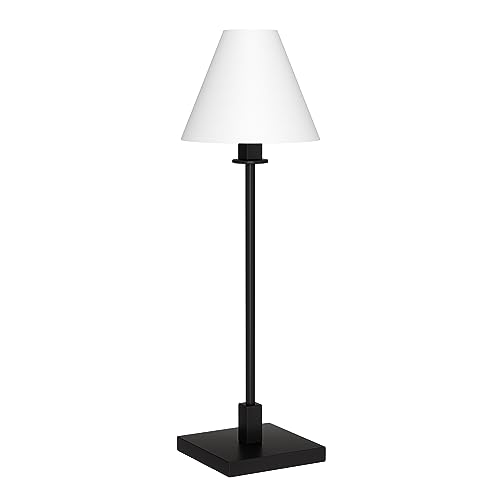 28" Modern 1 Light Table Lamp (Black/Cloud White)