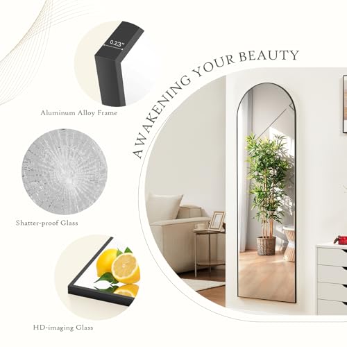 Arched Full Length Floor Mirror (Gold-arched / 64"L x 21"W)