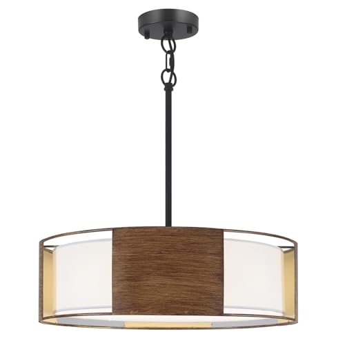 Drum Chandeliers for Dining Room 4 Lights Industrial Black Pendant Light Fixture Adjustable Hanging Lights for Living Room Entryway