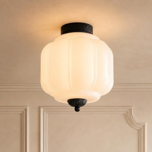 Glass Semi Flush Mount Ceiling Light Fixture