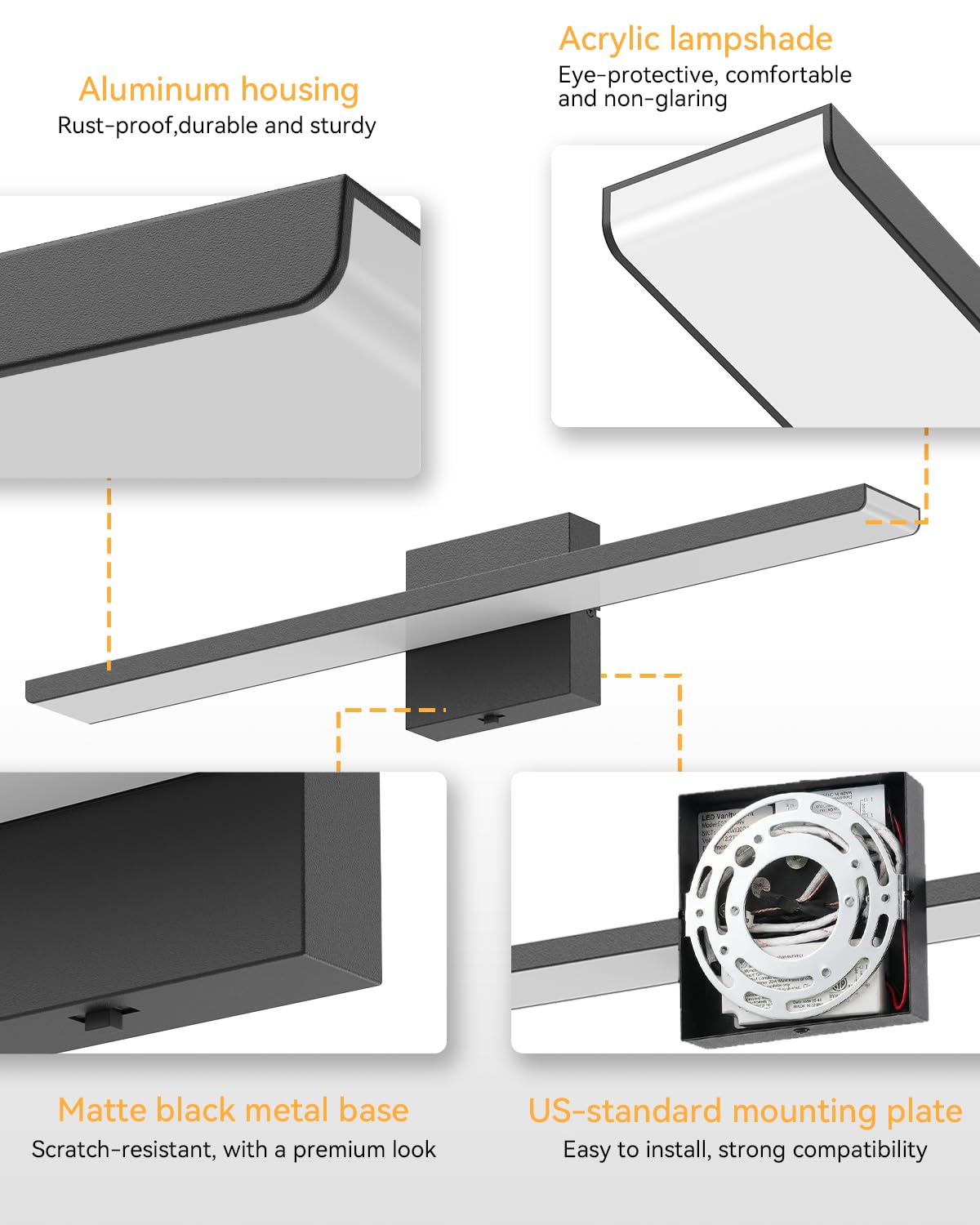Modern LED Bathroom Light Fixtures (24inch)