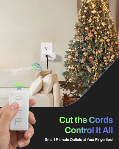 Wireless Remote Control Outlet Switch (1 Magnetic Remote + 3 Outlets)