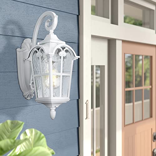 Outdoor Wall Lights (White - Water Glass / 17.5 Inch - No Function)