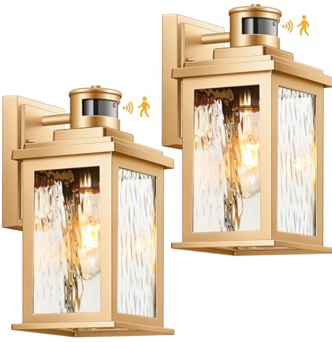 Gold Motion Sensor Outdoor Lights Lantern (Gold / Standard)