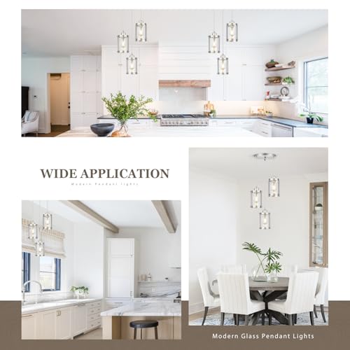 Brushed Nickel 3 (Nickel + Clear Glass / 3-Light Ceiling Chandelier)