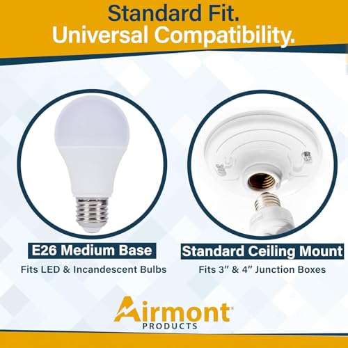 10 Pack) Keyless Plastic Lamp Holder, Medium Base E26 Ceiling Light Socket, One-Piece Outlet Box Mount, 660W UL Listed, Socket Holder for LED Incandescent Bulbs, Utility Lamp Socket Replacement (Plastic Keyless)