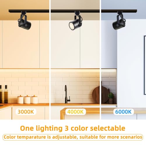 Dimmable LED Track Lighting Kit with Replaceable GU10 Bulbs Black 24 Heads