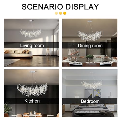 Modern Crystal Tree Branches Chandelier (Silver / Arc 47.5")