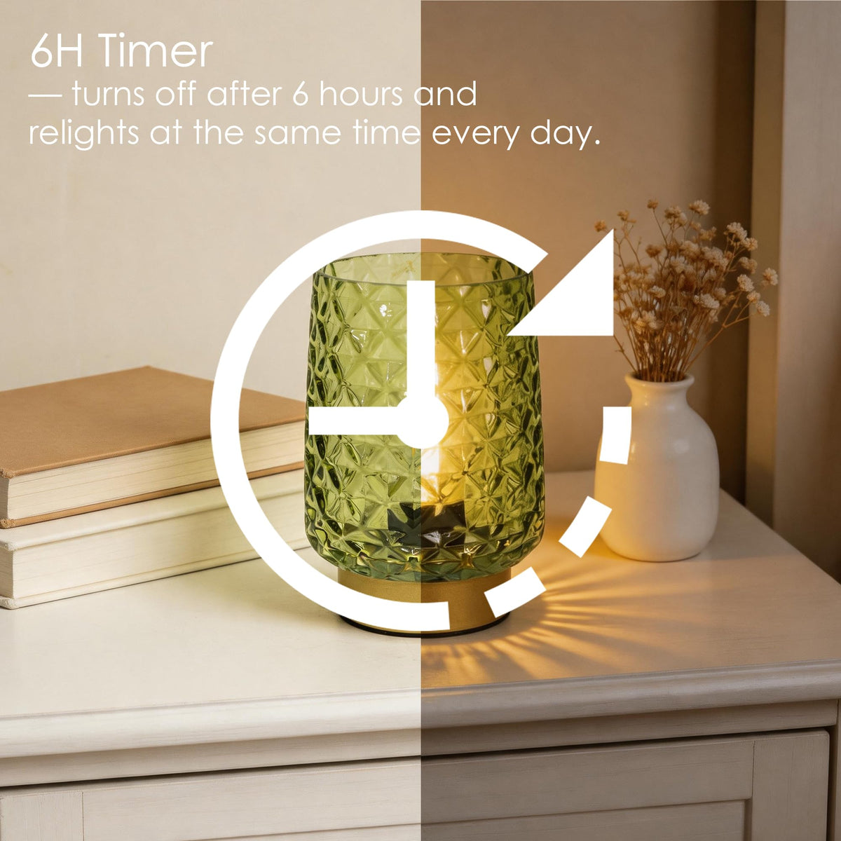 Battery Operated Table Lamp (Green)
