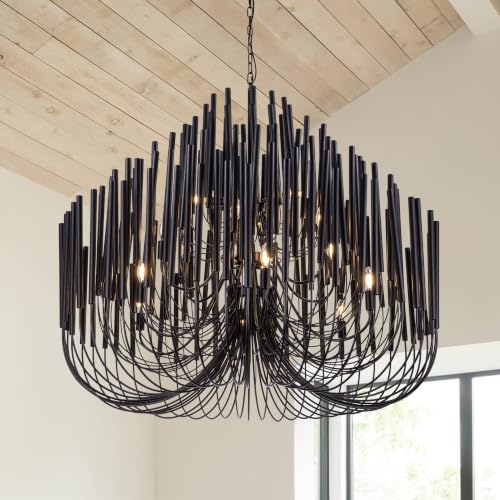 Modern Farmhouse Chandelier for Dining Room 47" (Black / 47 inches)