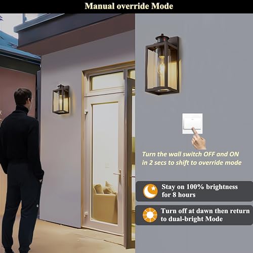 Bronze Motion Sensor Exterior Wall Light 2 Pack (Bronze / 2 Pack H13" Motion)