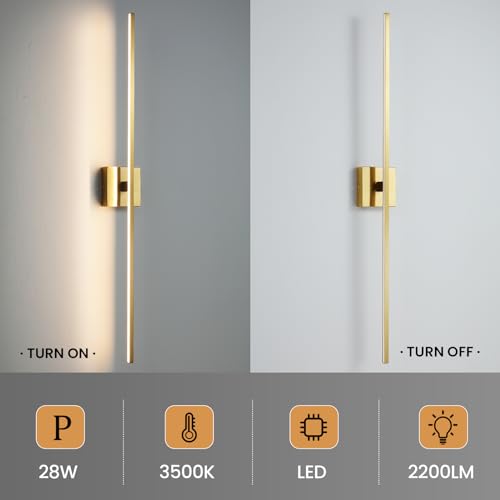 Gold Bathroom Light Fixtures Over Mirror (Gold / 39Inch)