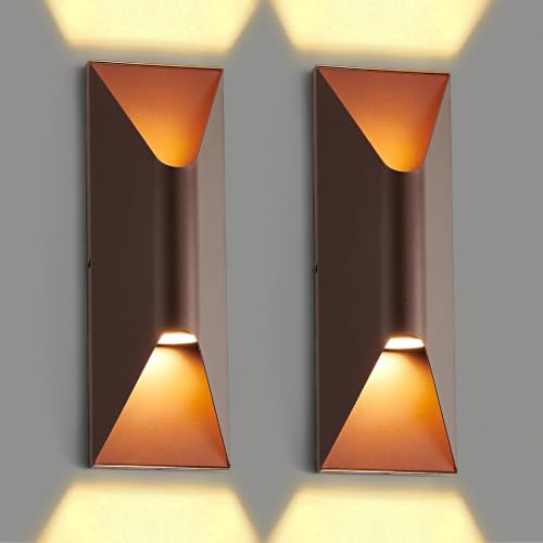 Outdoor Wall Lights 2 Pack (Brown / 2 Pack)