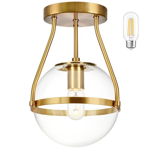 Mid Century Modern Globe Semi Flush Mount Ceiling Light Fixture Gold Globe Ceiling Light Fixture Globe Ceiling Light Flush Mount