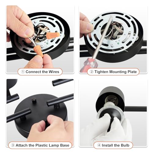 Track Lighting Fixtures Ceiling Black (Black / 29.9" 6 Light Track Light)