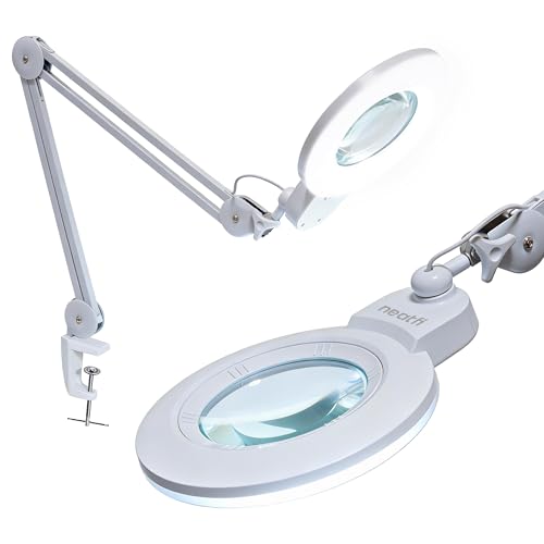 LED Magnifying Lamp (White / 7-inch Lens, Non-CCT with Clamp)