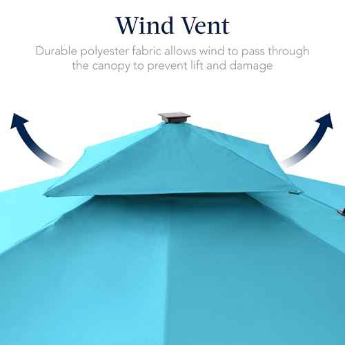 12x12ft LED Cantilever Patio Umbrella w (12x12ft / Sky Blue)