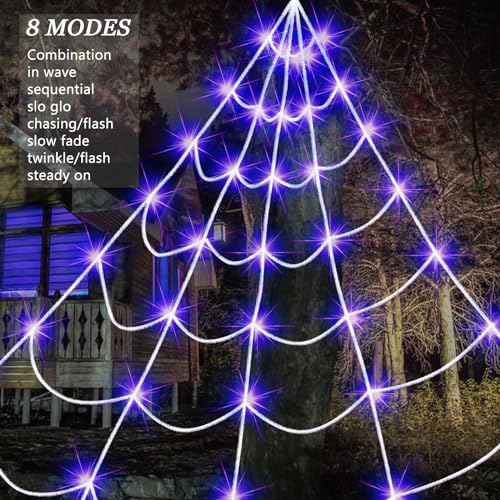 Outdoor Halloween Decorations Spider Web Lights