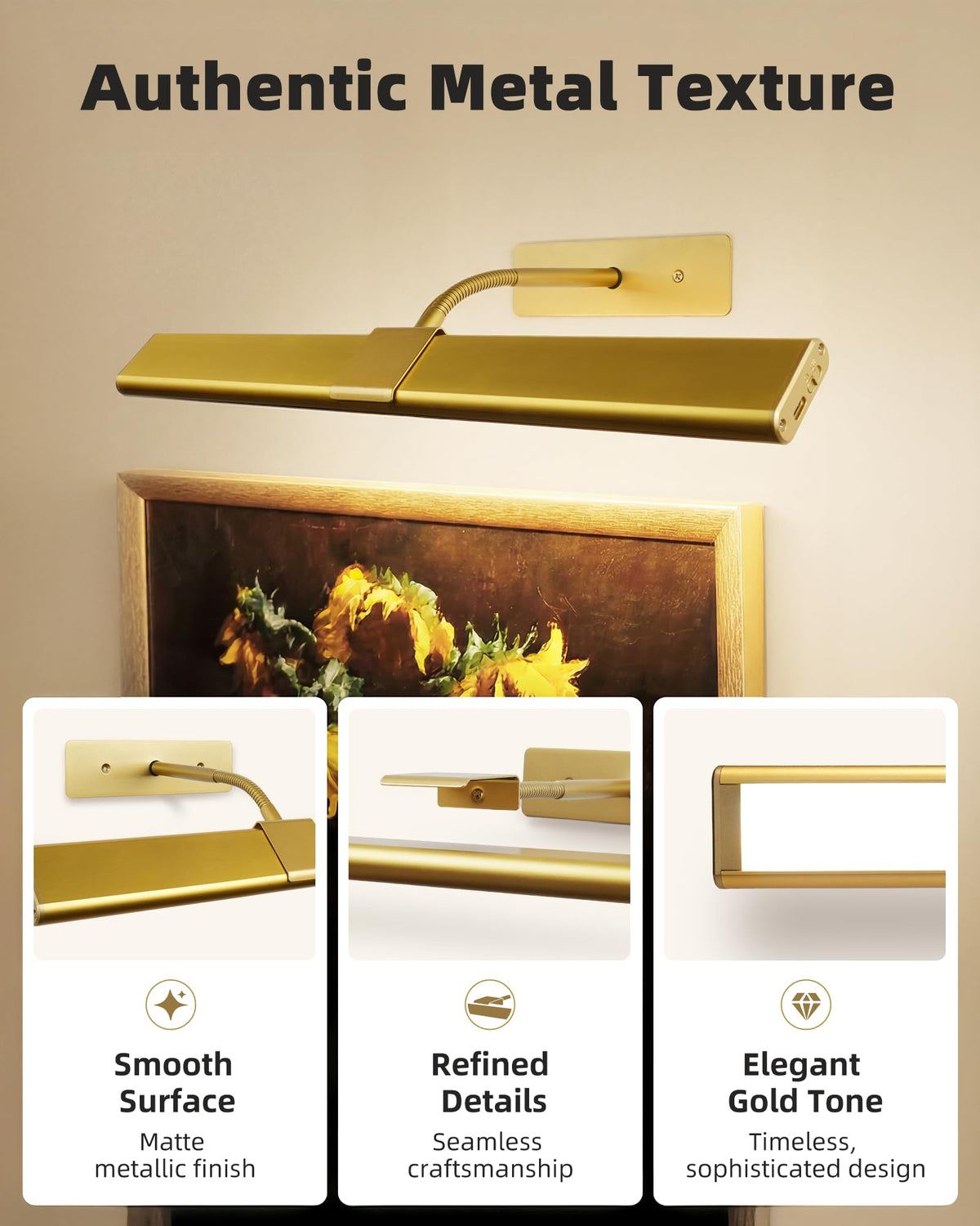 Picture Light for Wall (Gold / 13inch)