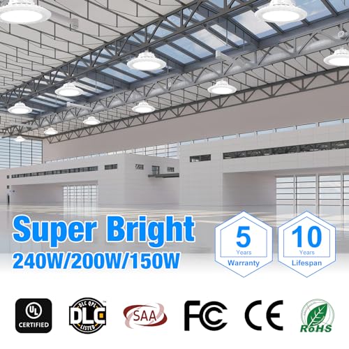 High Bay Led Shop Lights for Warehouse Barn Factory (240-4PACK-W)
