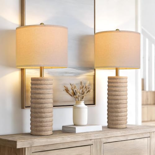 Farmhouse Table Lamps Set of 2 for Living Room