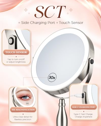 Makeup Mirror with Lights (Brushed Nickel)