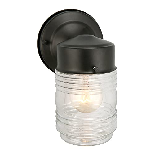 Jelly Jar Outdoor Wall Light (Matte Black / Farmhouse)
