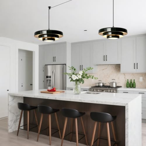 Black Swag Pendant Light Plug in (Large-Black (17.7in))