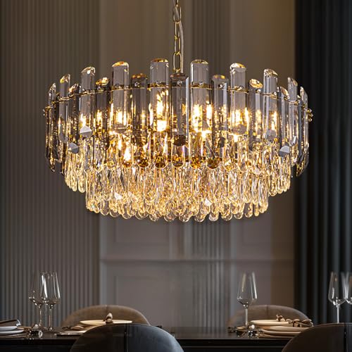 Gold Crystal Chandeliers (24")