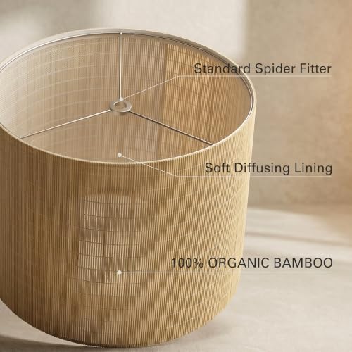 Bamboo Lamp Shades 1 Pack (Natural Bamboo - Drum)