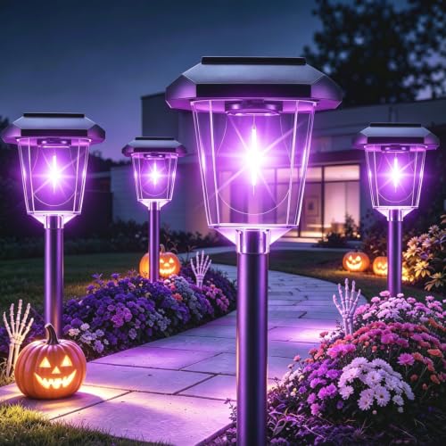 16Pack Purple Solar Halloween Lights outdoor (Purple)
