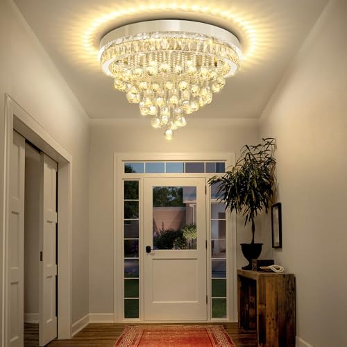 Dia 24" Modern Crystal Chandeliers for Dining Room (Silver / Dia 24")