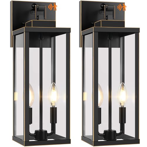 2 Pack 18” Large Motion Sensor Outdoor Wall Lights (Bronze / 18in)