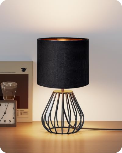 Black Table Lamp (Black Velvet + Black)