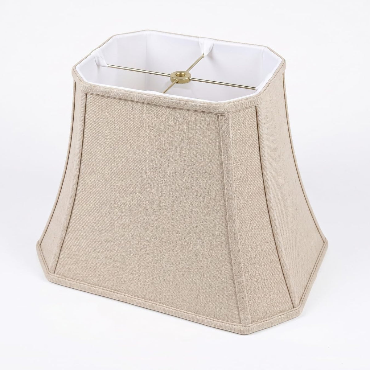 BSO-710-14LNBG Rectangle Cut Corner Basic Lamp Shade, (6x8) x (9x14) x 10.5, Linen Beige ((6x8) x (9x14) x 10.5 / Linen Beige)