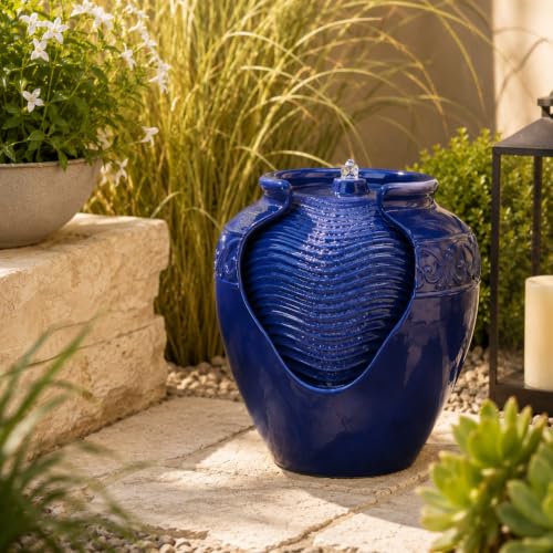Outdoor Glazed Pot Floor Fountain