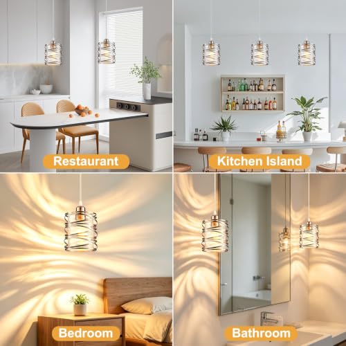 Brushed Nickel Modern Pendant Light for Kitchen Island Over Sink (Brushed Nickel Seeded Glass / 1 Light)